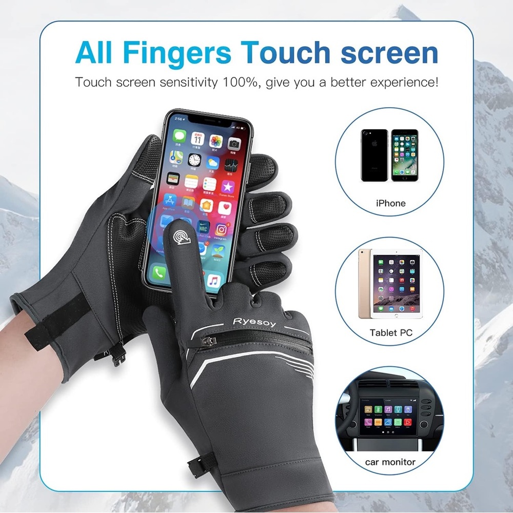 Ryesoy Winter Gloves for Mens /Womens Touch Screen Fingers Gloves  Size …